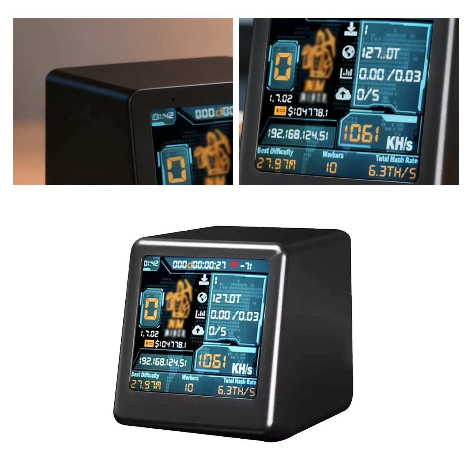 1060KH/s NerdMiner NMMiner V2 ESP32 BTC Solo Miner Crypto Lottery Miner Clock9bR