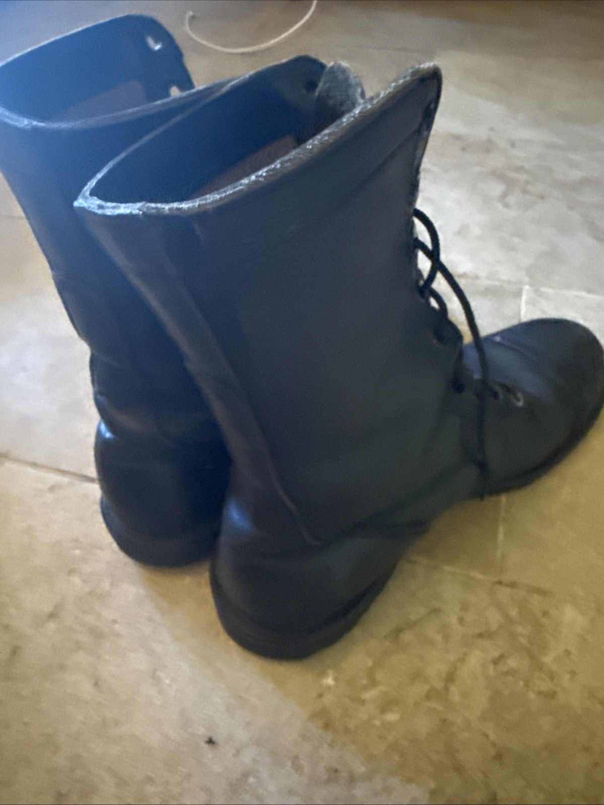 HH Brand Military Combat Black Leather Jump Boots Made in USA Size 11 1/2 Mens