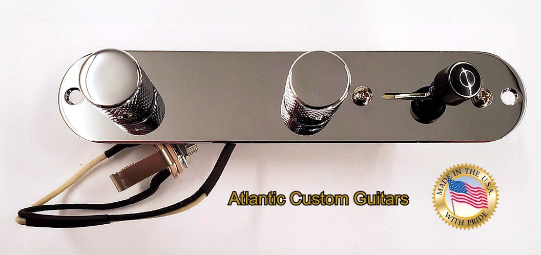 Tele Loaded Control Plate with Premium 3-way or 4-way harness and Knobs