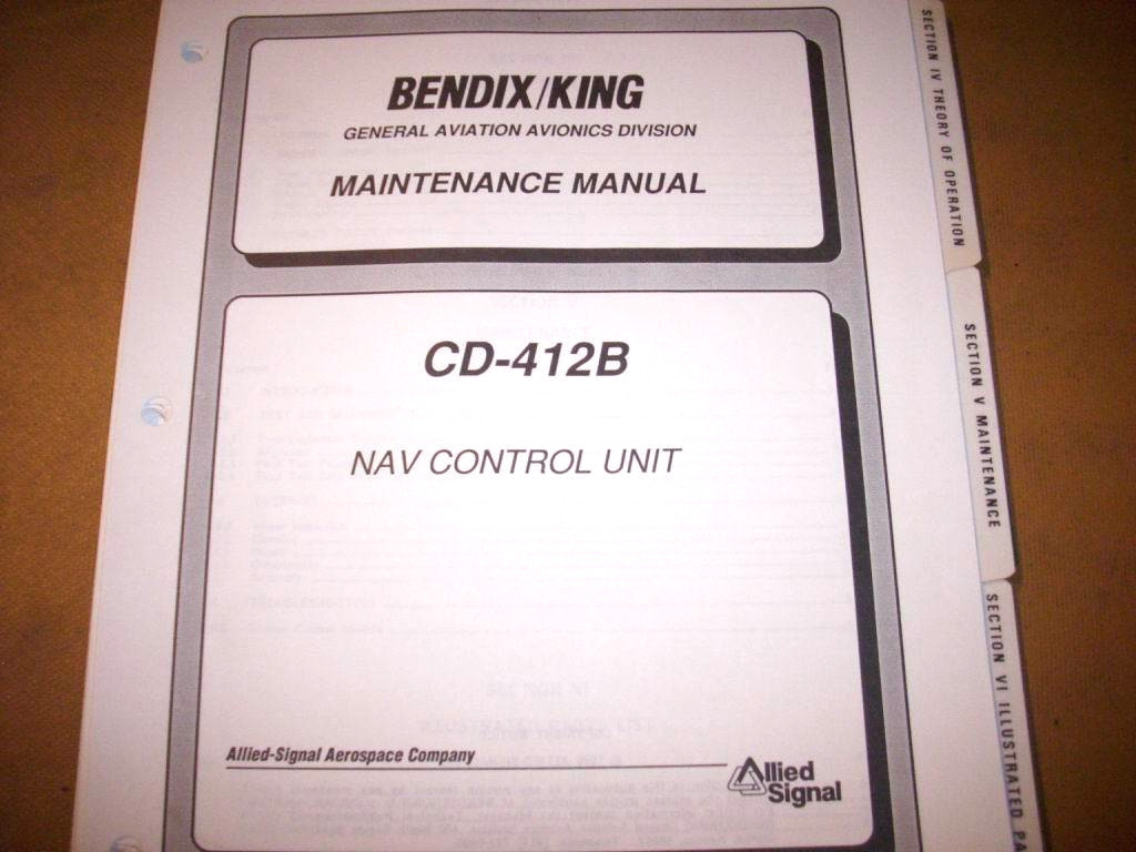 Bendix King CD-412B Nav Control Service Manual