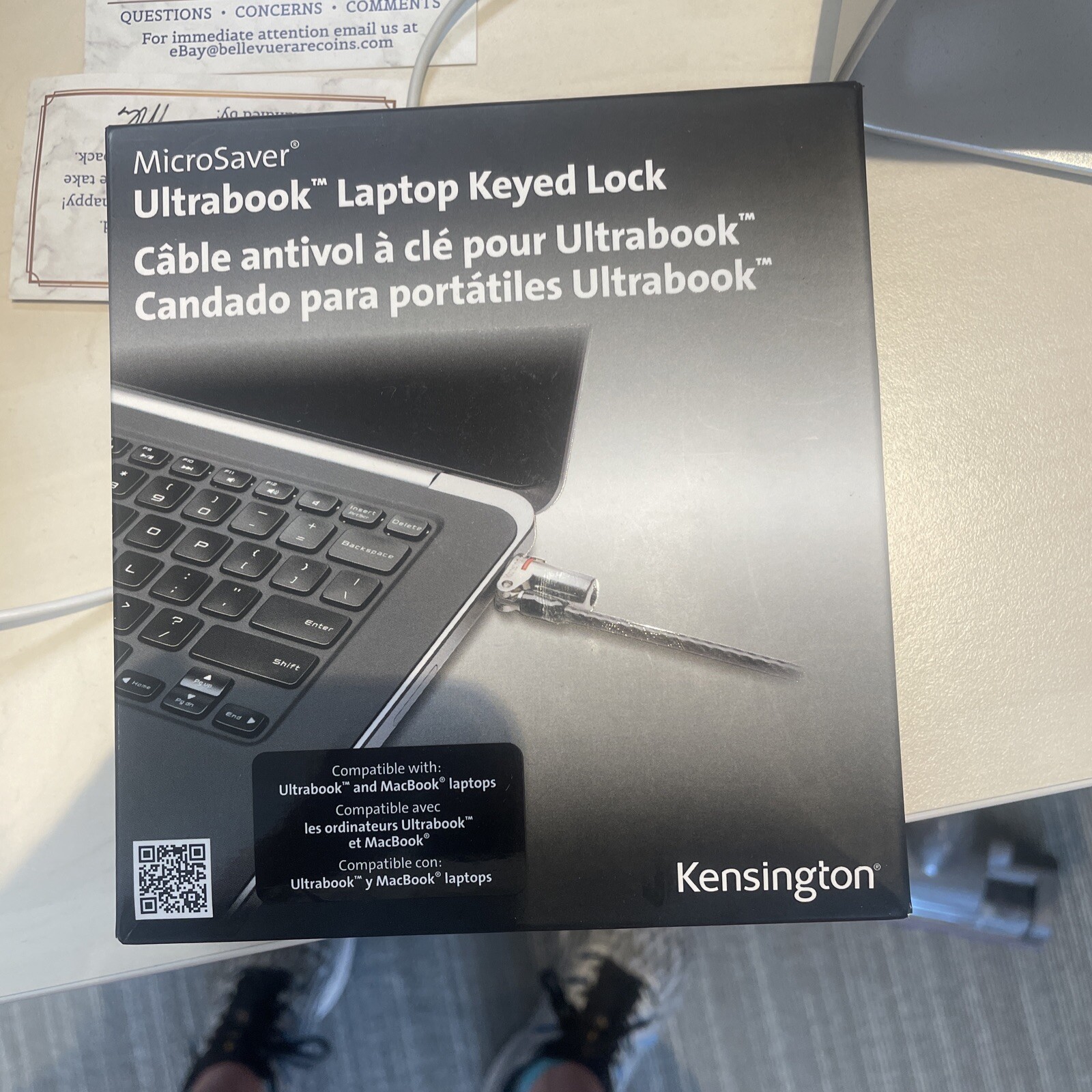 Kensington K64994AM MicroSaver Keyed Ultra-thin Laptop Lock New!
