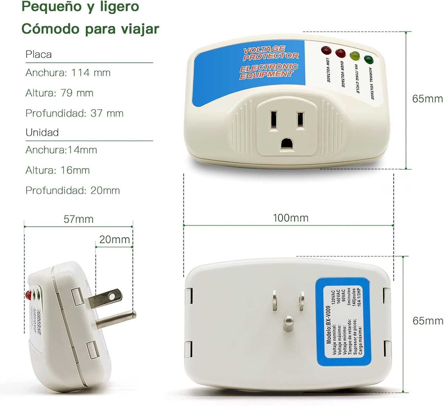 Surge Protector Home Appliance,Single Outlet Power Voltage Protector,Voltage ...