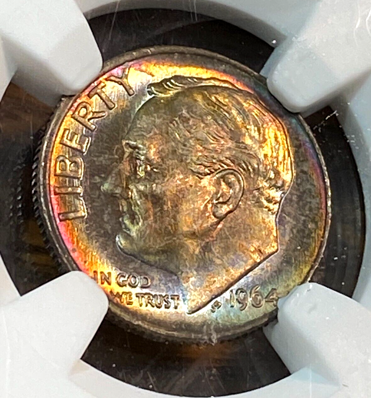 1964 Roosevelt Dime NGC MS66 Super Tone CHRC
