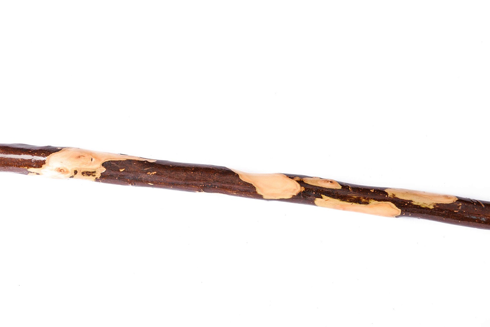 Bark-Keeping Clumpy Pattern Wooden Walking Stick with a Compass (Nature Color...