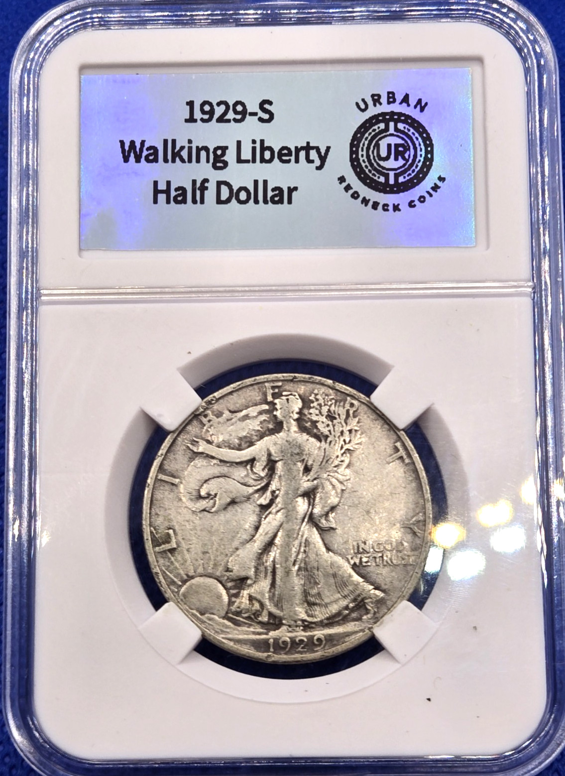 👌1929-S Liberty Walker Half - Nice Dark Accent Toning  #432
