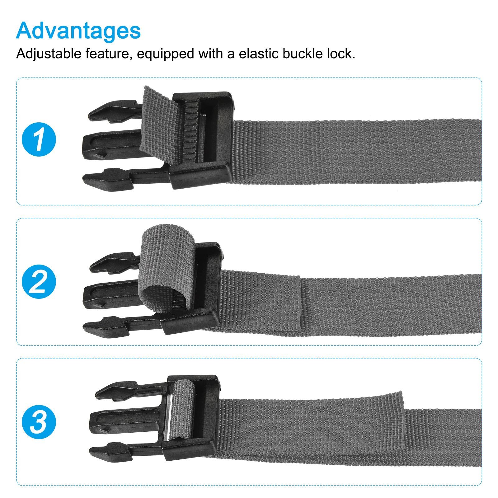 Utility Strap with Buckle 1x20 Inch Polyester Quick Release Belt(Gray)