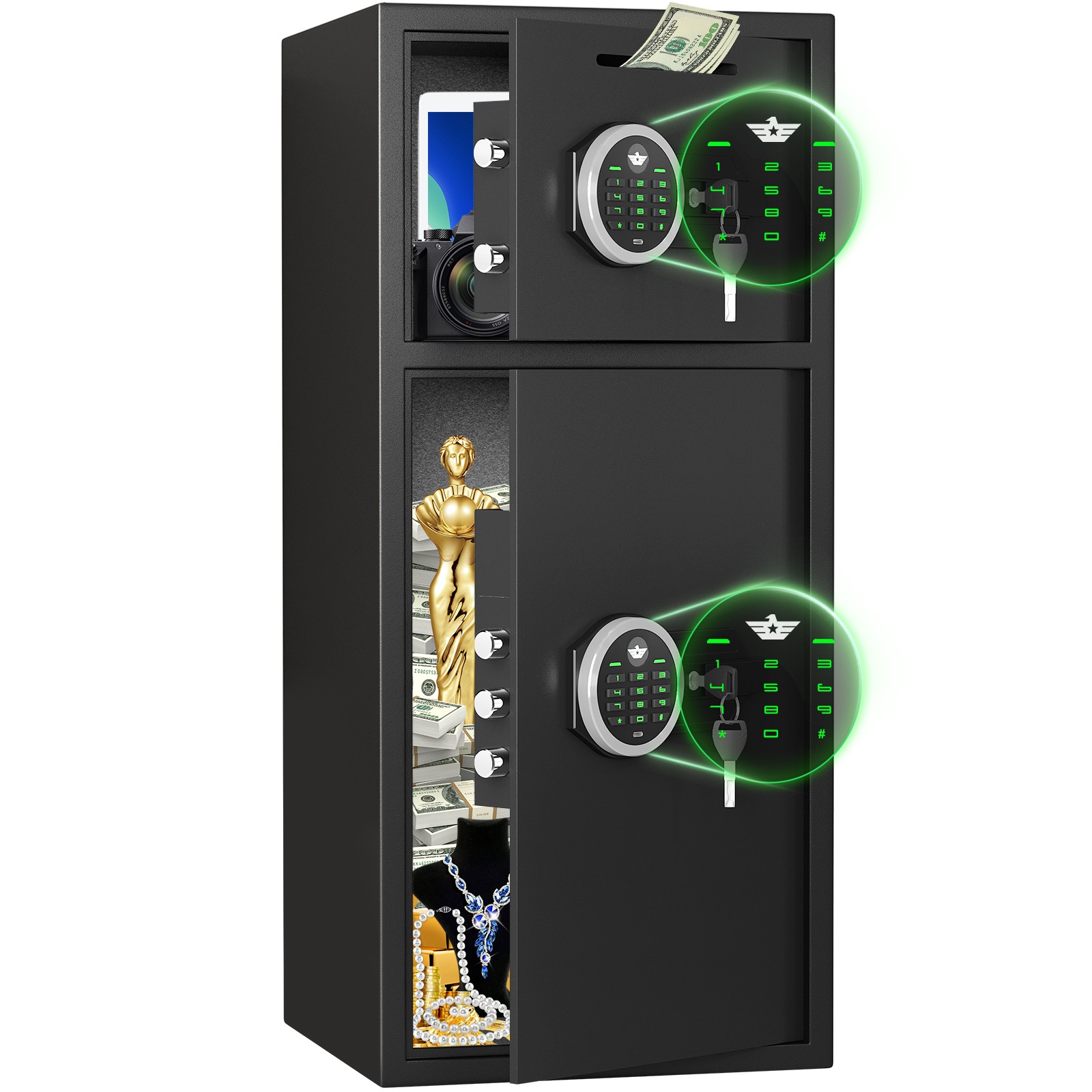 Extra Large Home Safe Box, Digital Home Security Safe Box With Deposit Slot