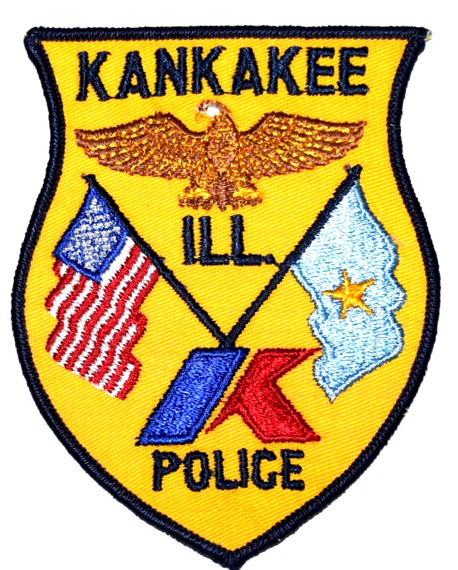 KANKAKEE – POLICE - ILLINOIS IL Sheriff Police Patch STATE FLAG US FLAG