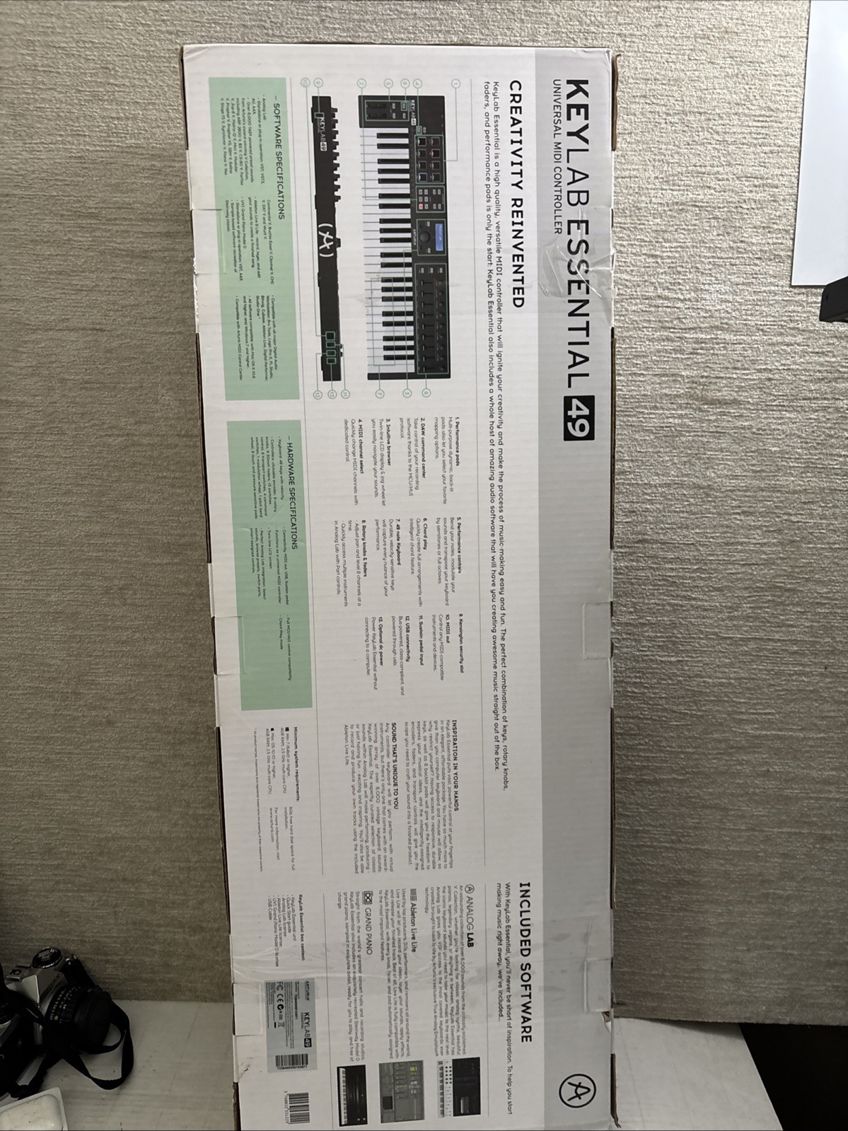 Arturia KeyLab Essential 49 Keyboard Universal MIDI Controller Black NEW READ!