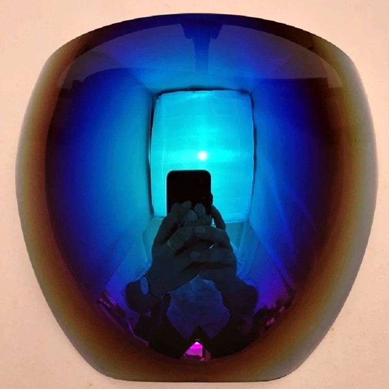 Oversized ABS Mirrored Sunglass Gradient Blue Coated Protective Full Face Mask