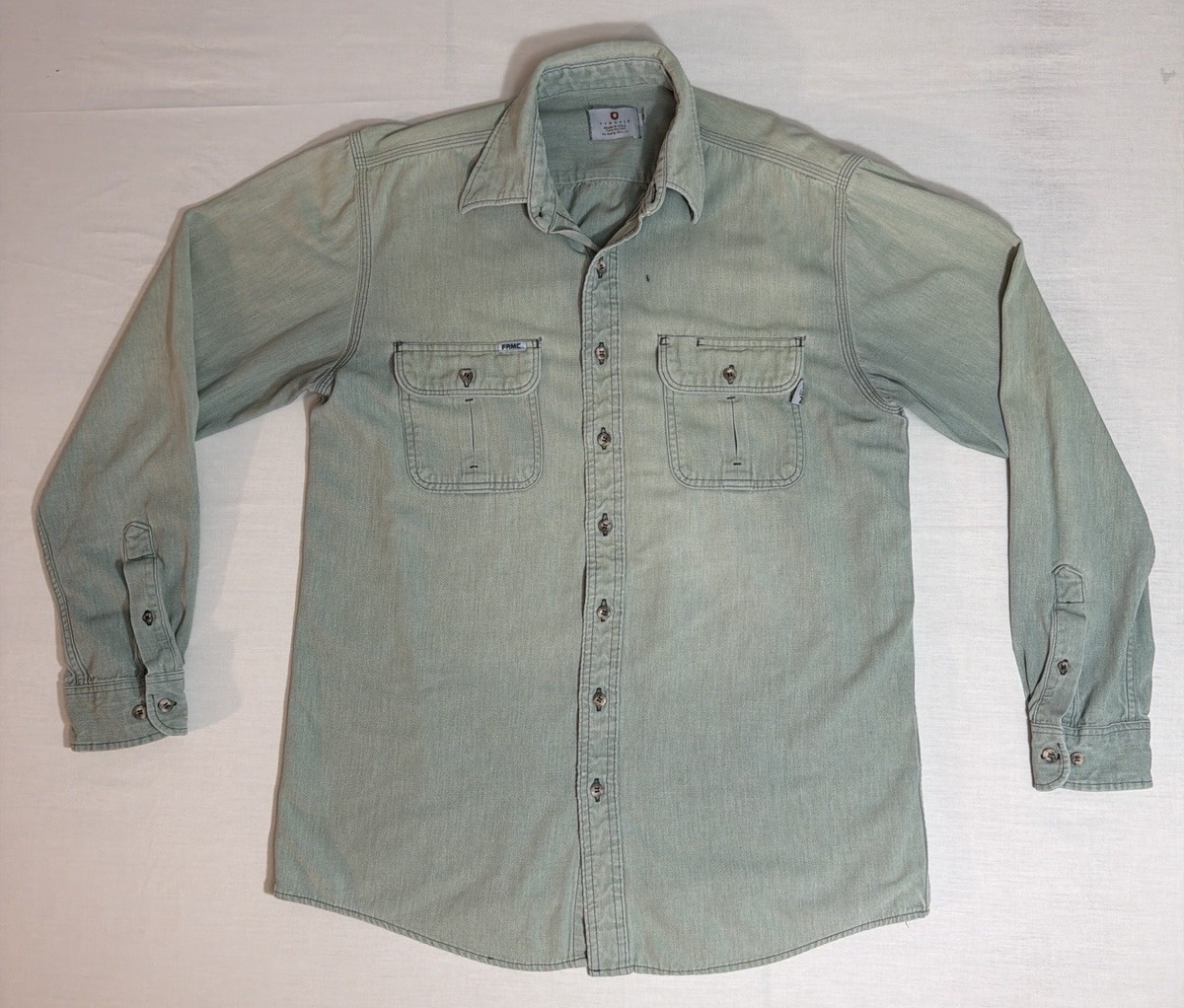 Tyndale FRMC Flame Resistant Work Shirt L-LN Arc Rating 9.1 HRC 2 Made in USA￼