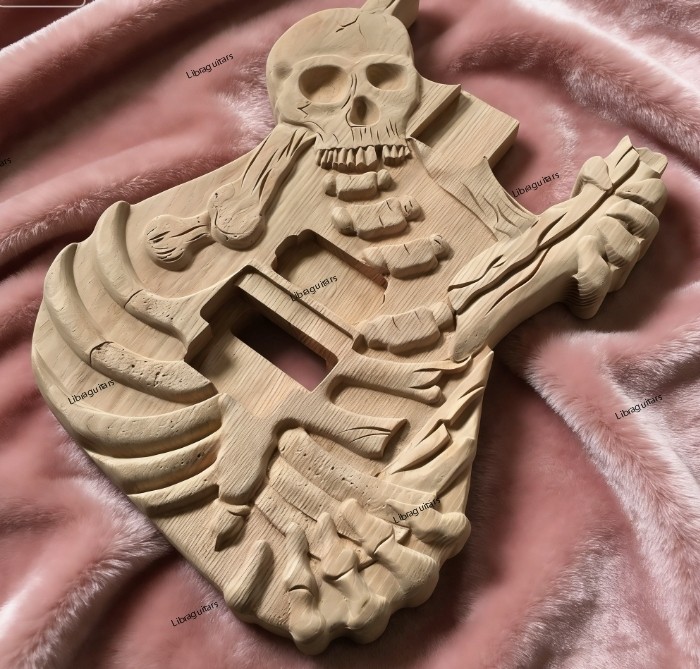 Skull and Bones George Lynch DIY Electric Guitar Body Solid ASH Body US Stock