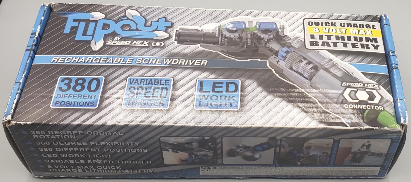 Flipout Rechargeable Screwdriver Speed Hex 360 Flexibility Quick Charge Rare