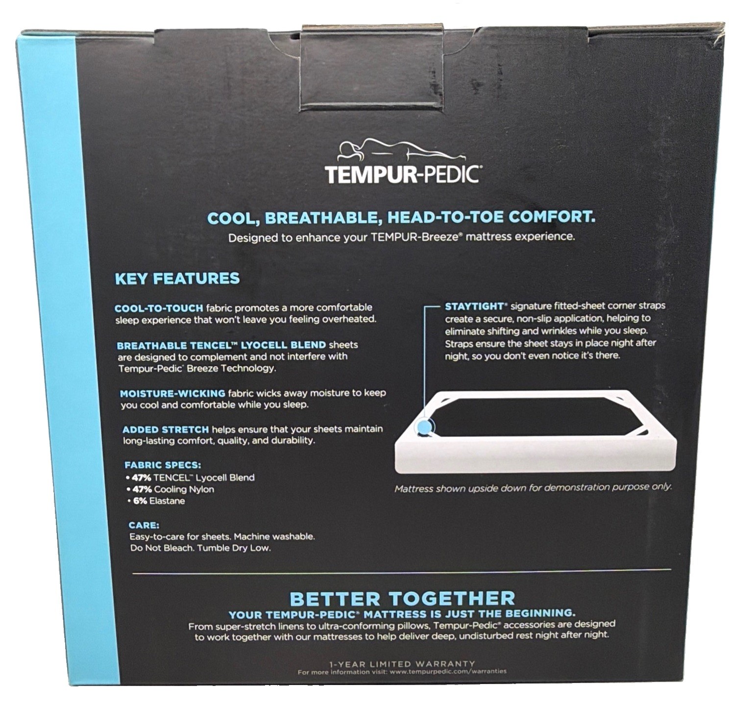 Tempur-pedic Tempur Breeze Sheet Set -- Size, Split King -- Color, Graphite Gray