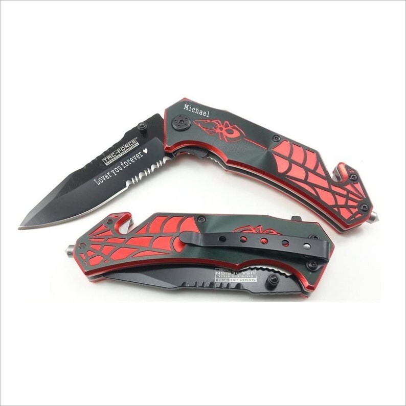 Personalized Spider Man Pocket Knife-for Father , Husband , Boyfriend , Men, Him