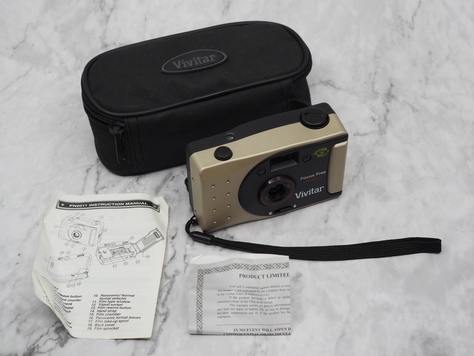 Vivitar PN2011 35mm Point & Shoot Camera "The Tinkerer's Camera" Case & Manual