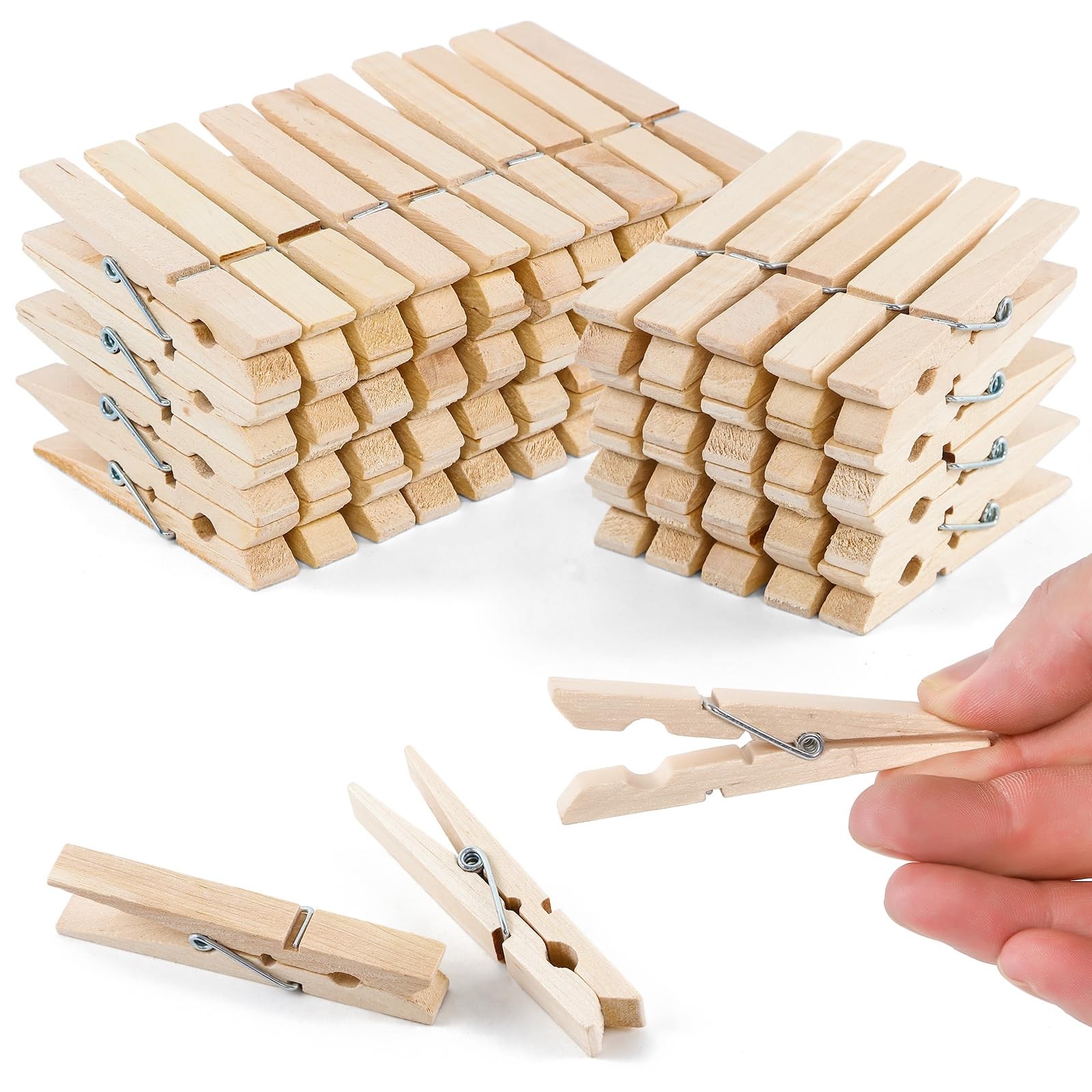 30 PCS Clothes Pins, 2.9 Inch Wooden Clothespins, Heavy Duty Clothes Line Cli...