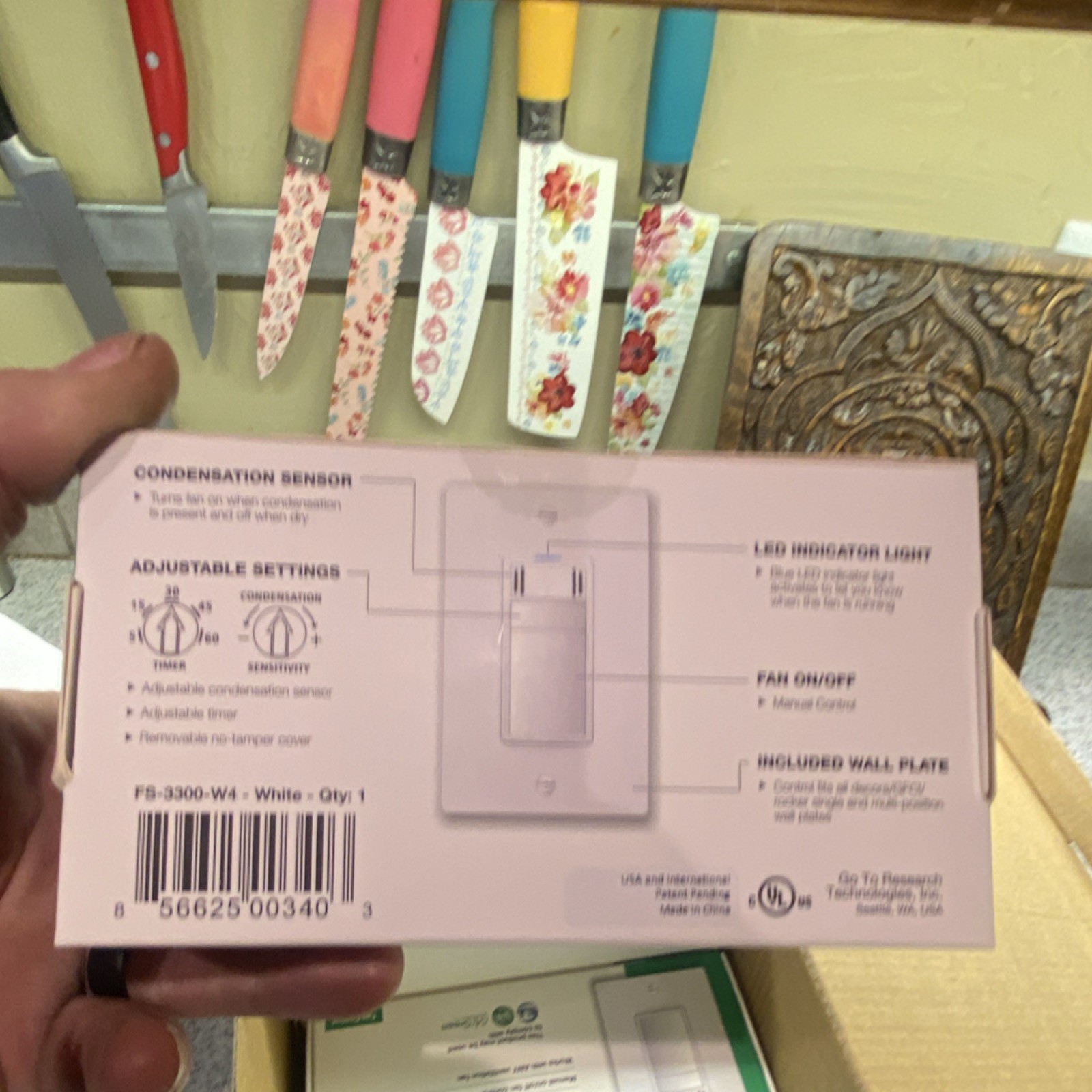 DewStop FS-3300-W Condensation Sensor Switch White for Ventilation Fan