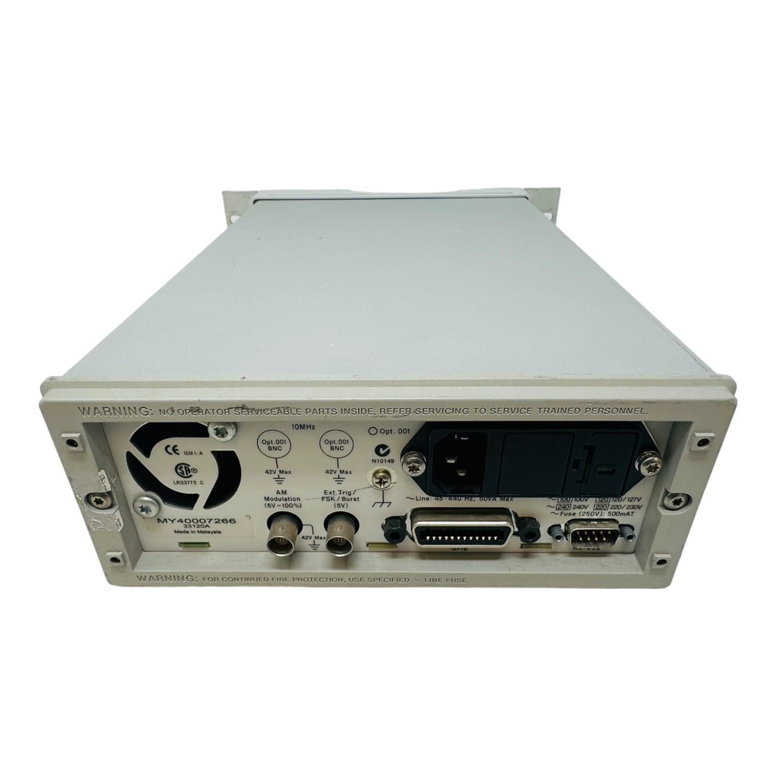 AGILENT 33120A 15MHz FUNCTION/ARBITRARY WAVEFORM GENERATOR PASSES SELF-TEST RM