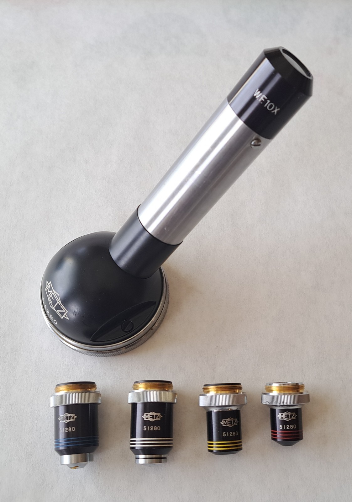 METZ 51280 MICROSCOPE LENS LOT COATED 40X nA.0.65  Oil 100X n.A.1.25 BIN32