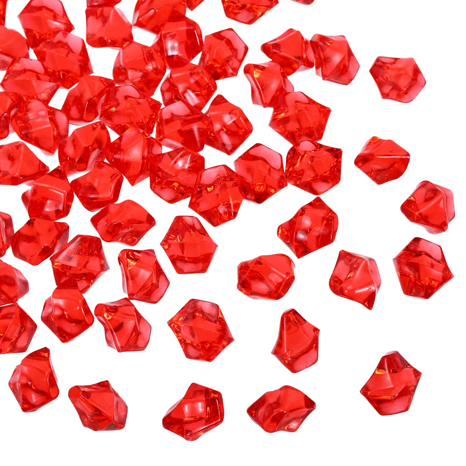 800 Pack Fake Ice Rocks Acrylic Purplish Red Fake Crystals Ice Diamonds