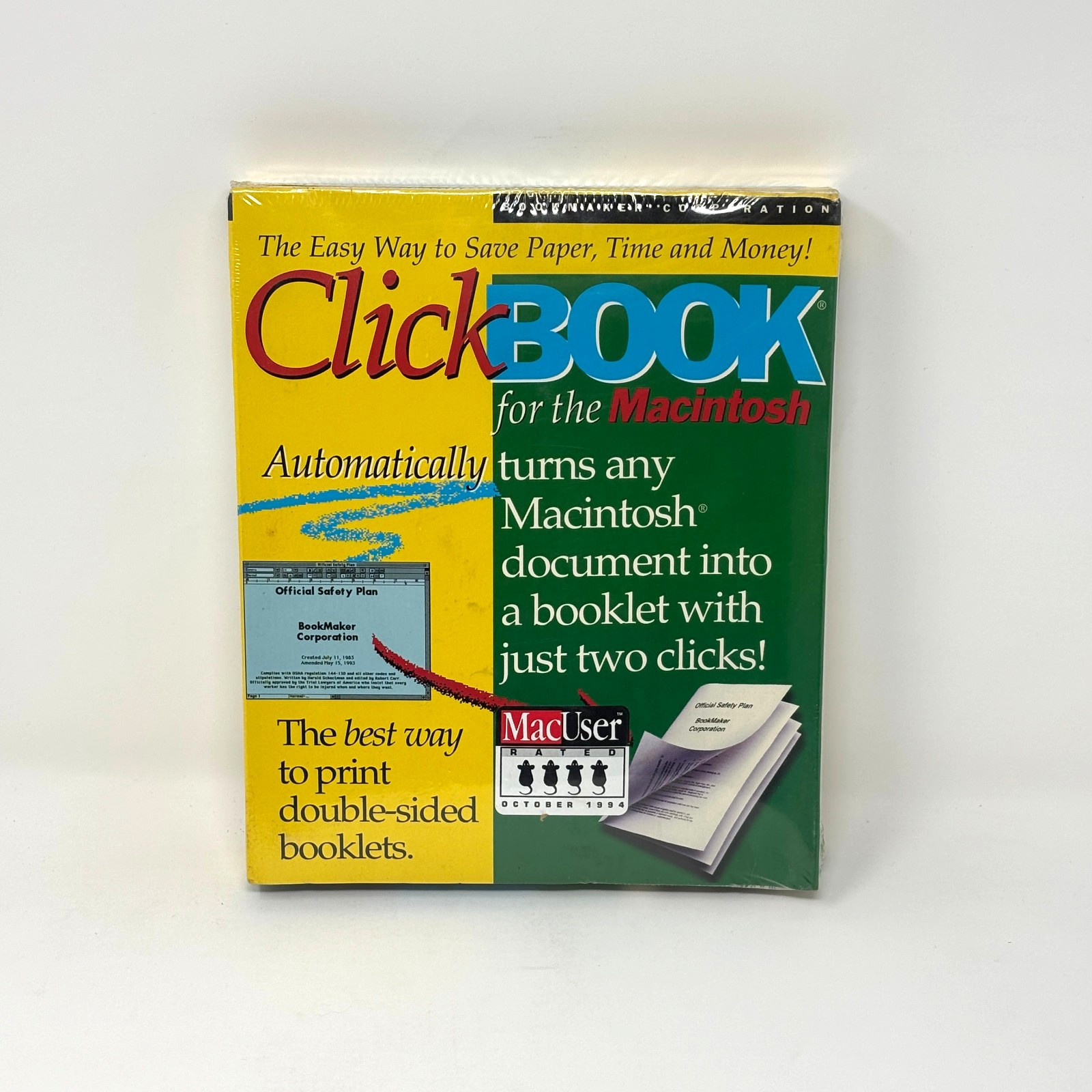 Vintage 90s Sealed Clickbook 1.2 for the Macintosh Software - Bookmaker