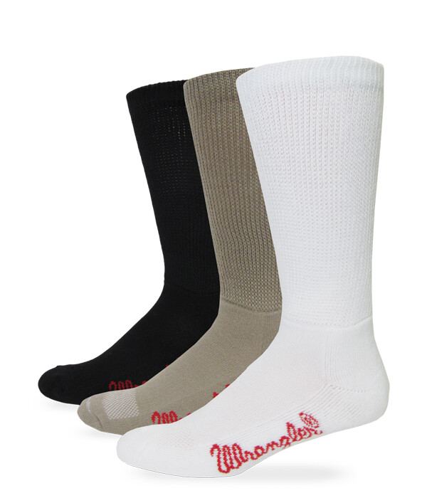 Wrangler Mens Health Diabetic Non-Binding Seamless Mid Calf Boot Crew Socks 1 PK