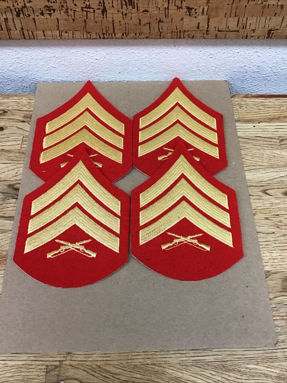 Lot Of 4 U.S. Marine Corps USMC Sergeant Dress Blues Rank Chevrons Patches