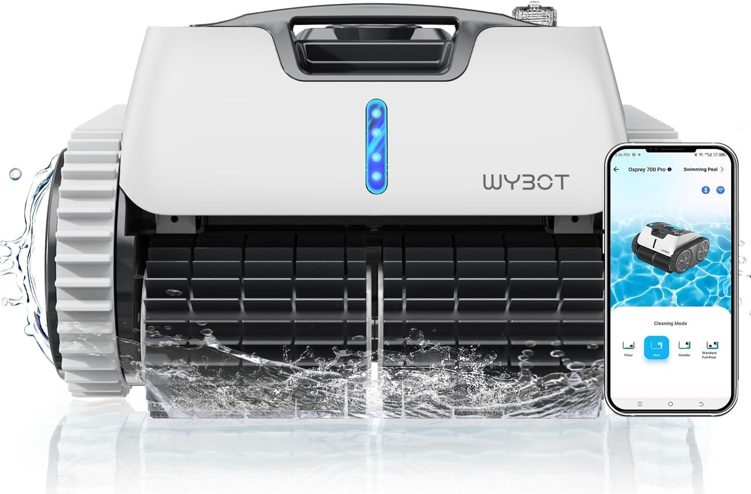 WYBOT Osprey 700 Pro Pool Cleaner Wall Cordless Robotic Pool Robot In-Ground B