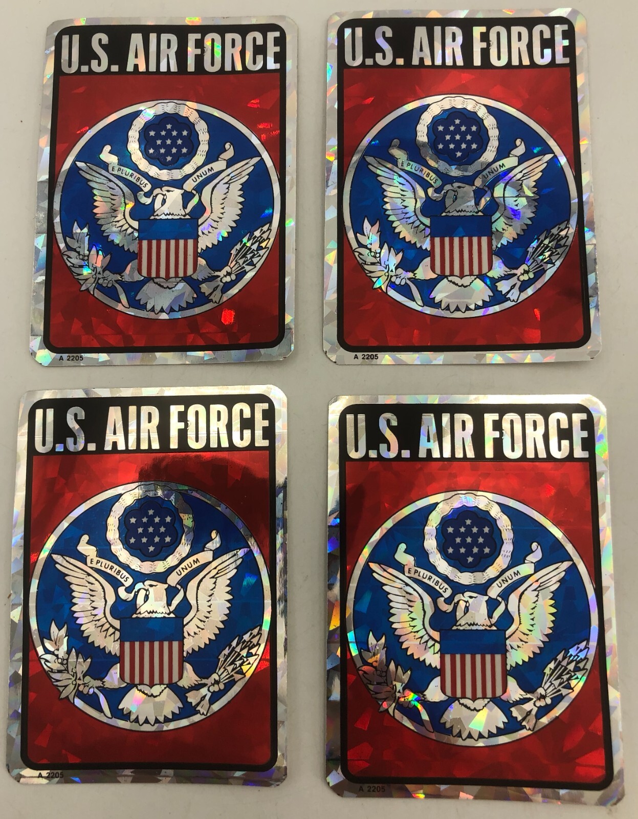 (4)x United States Air Force Military Sticker Hologram Full Color Sticker Lot