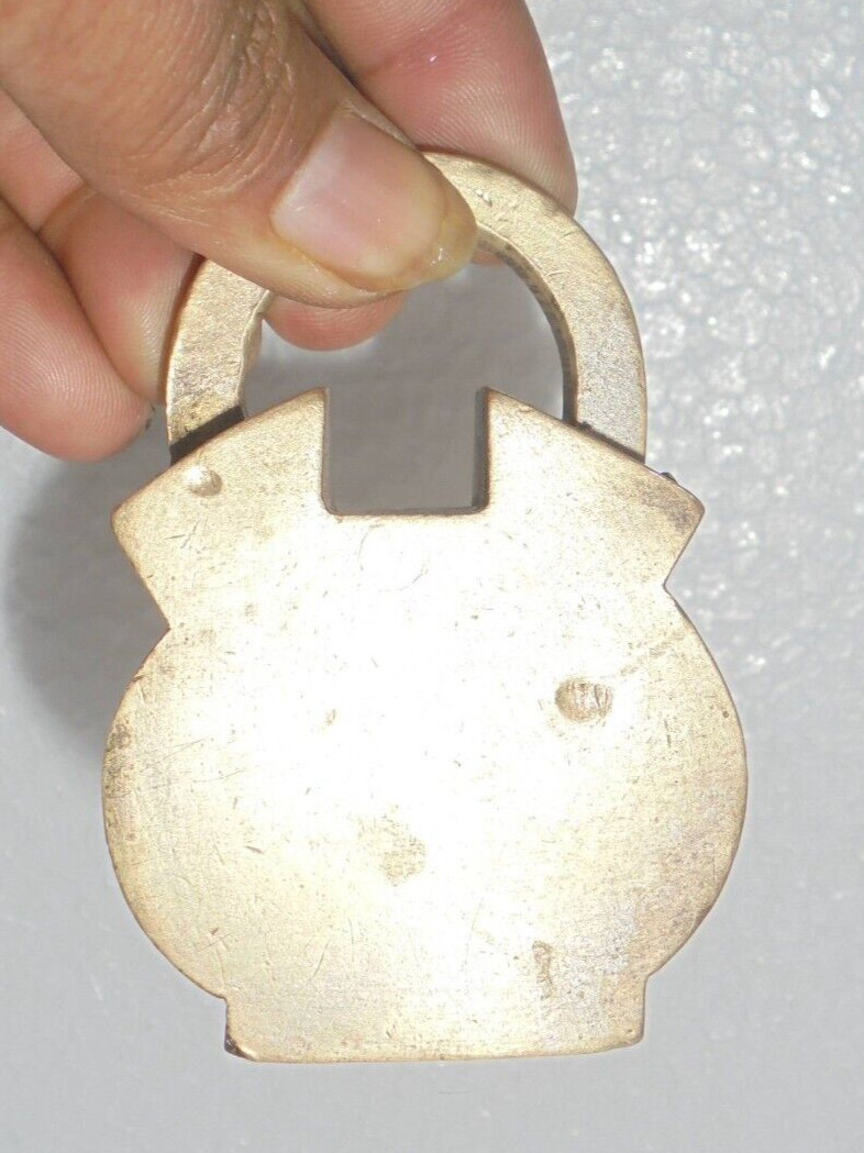 Vintage Brass Sun Engraved Handcrafted Fine Quality Solid Heavy Padlock