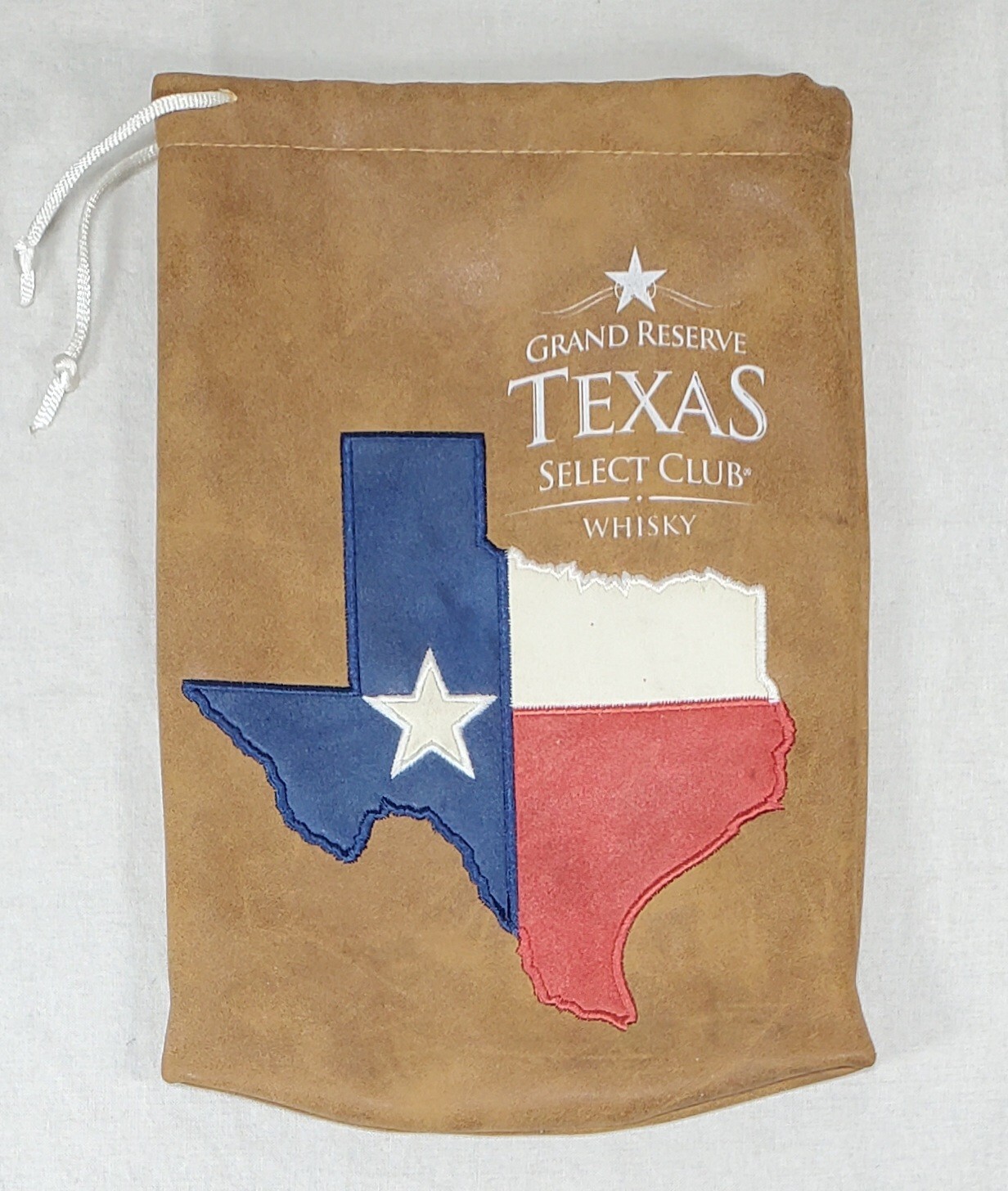 Grand Reserve Texas Select Club Whisky Leather Drawstring Bag Whiskey Pouch