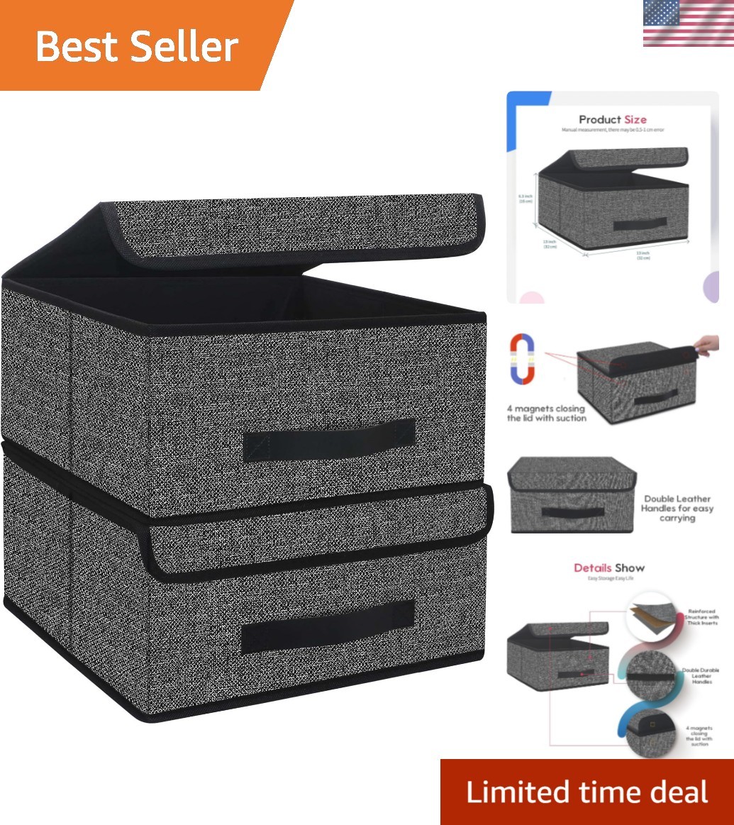 Collapsible & Water-Resistant Storage Cubes – Stylish Black Organizer Set of Two