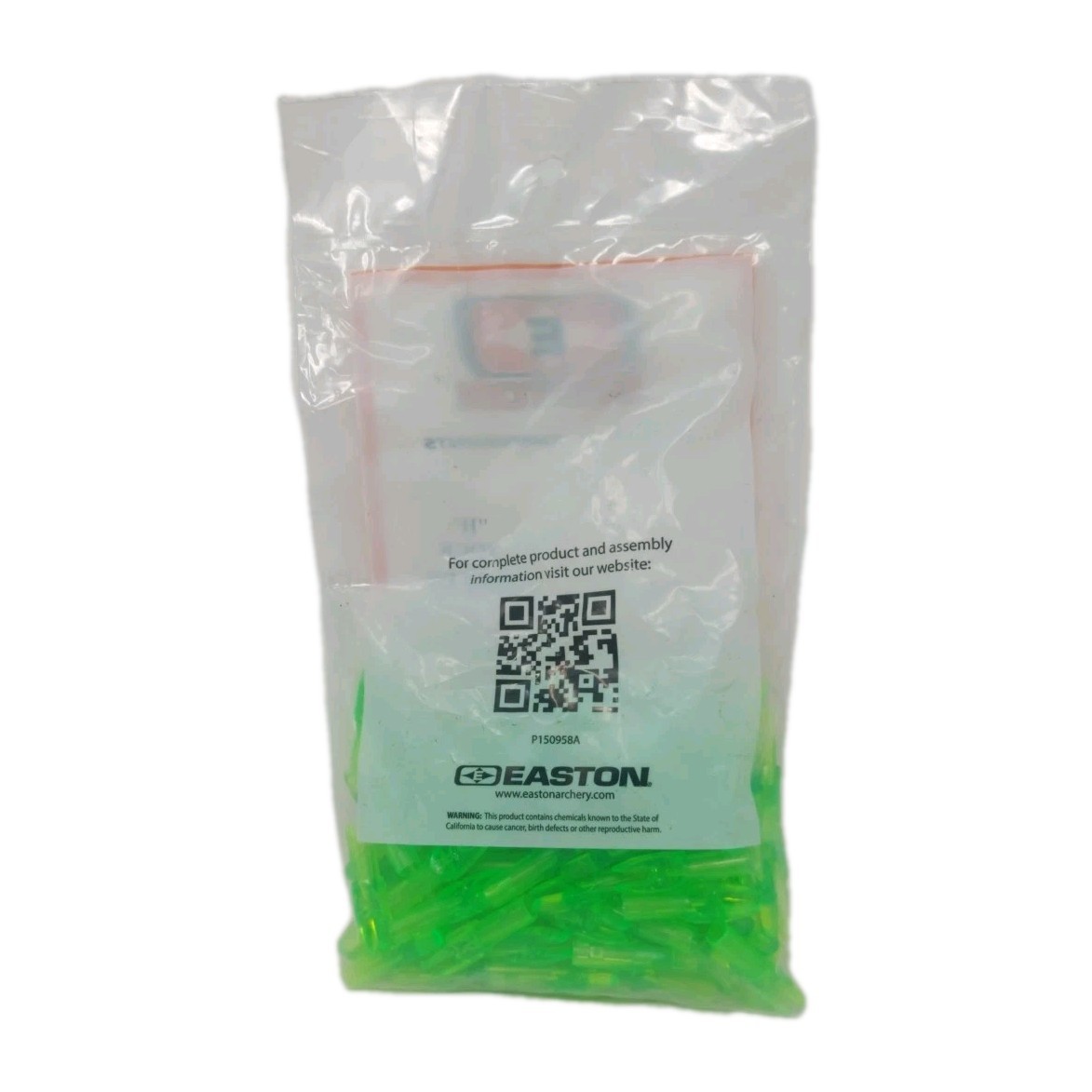 100 Pack Easton H 6mm Arrow Nocks: Clear Green: 10 Grain: New & Sealed Bag