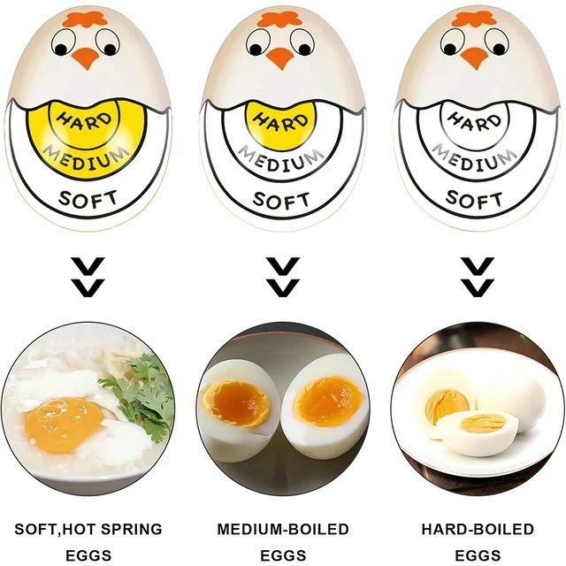 Color Changing Egg Timer Reusable Soft Medium Hard Boiled Egg Cooking Timer