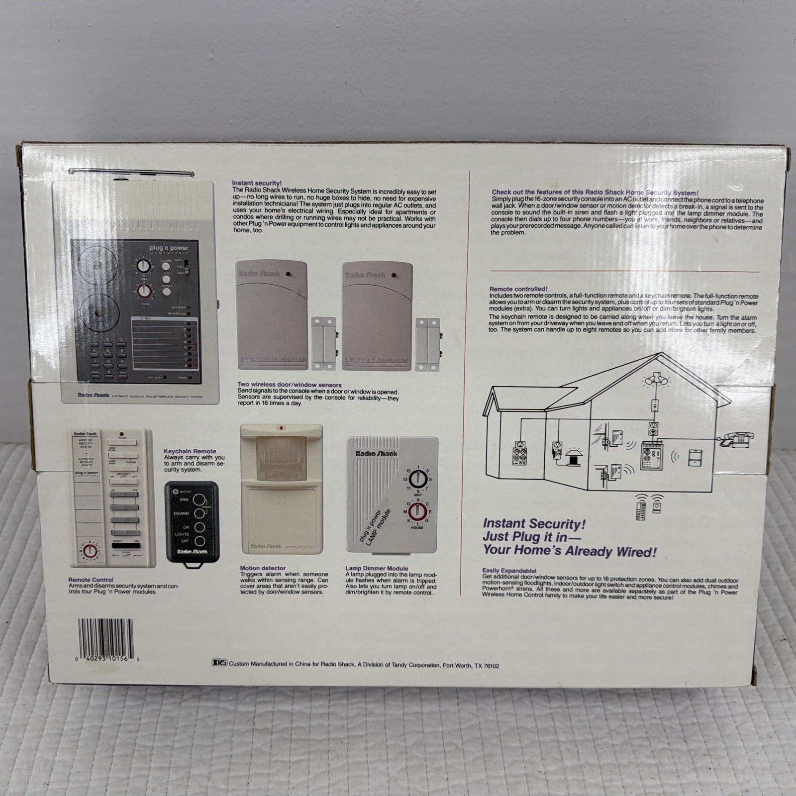 RadioShack Wireless Home Security System Plug’n Power 49-2551 New Open Box