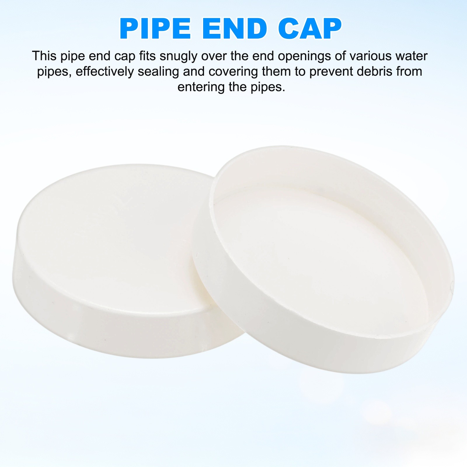 10-Pack PVC Pipe End Cap Plug, 3 Inch PVC Plug Coupling Pipe Fitting Socket