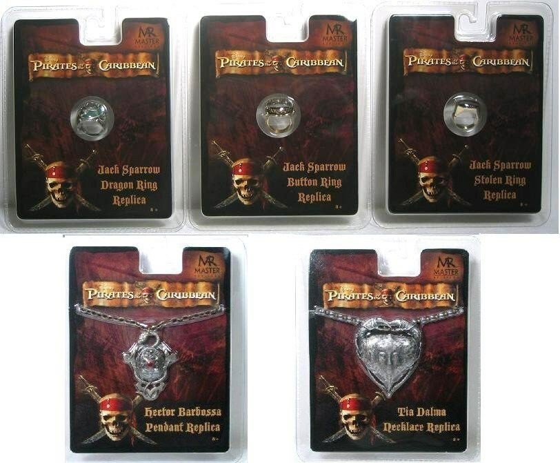 Master Replicas PIRATES of the CARIBBEAN RING  JEWELRY LOT OF 5 Barbossa Sparrow