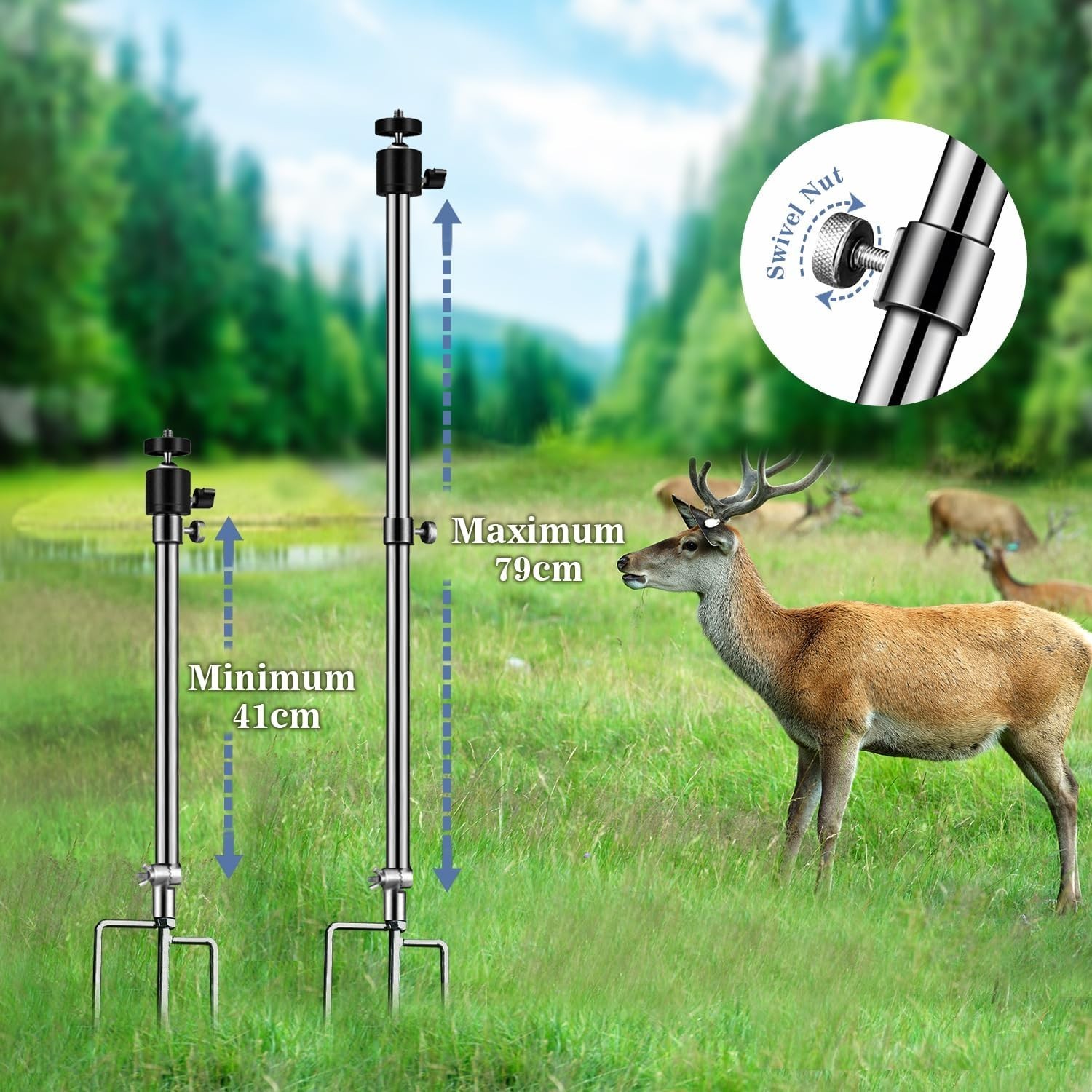 Adjustable 360° Camera Mounting Bracket - Stainless Steel, 2 Pack Included
