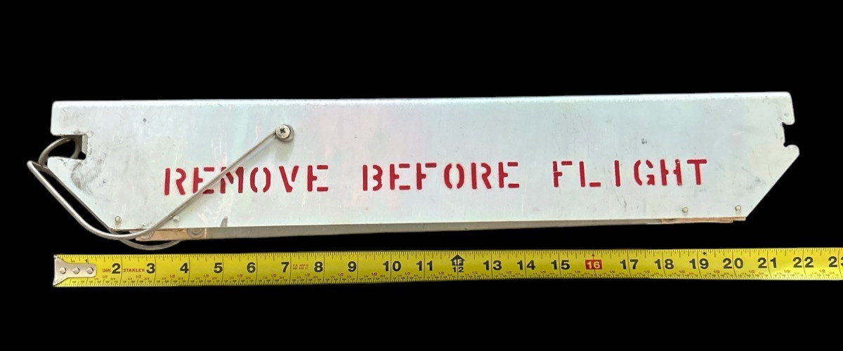 1960S/70S NASA SPACE PROGRAM UNIDENTIFIED METAL THAT MUST REMOVE BEFORE FLIGHT A