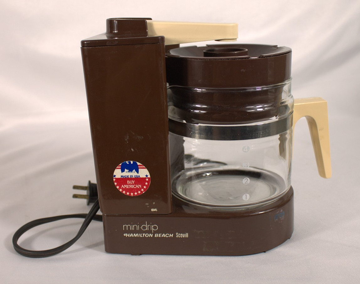 Vtg Mini-Drip Coffee Maker Hamilton Beach Scovill Model 784 Brown 4 Cup