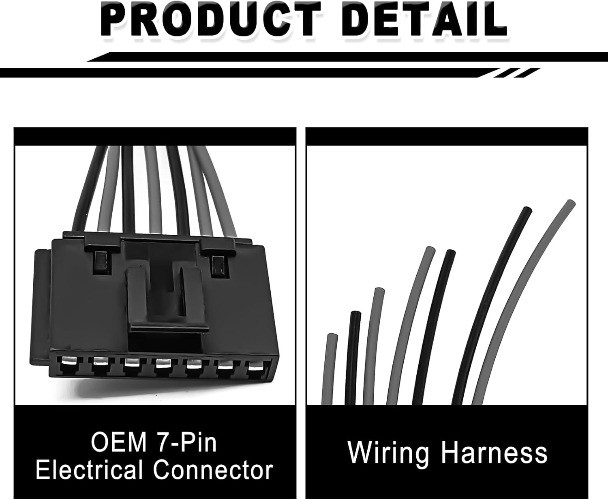 7 Wire Pigtail Blower Motor Resistor Plug Connector, Replace 89019088 973-405 15