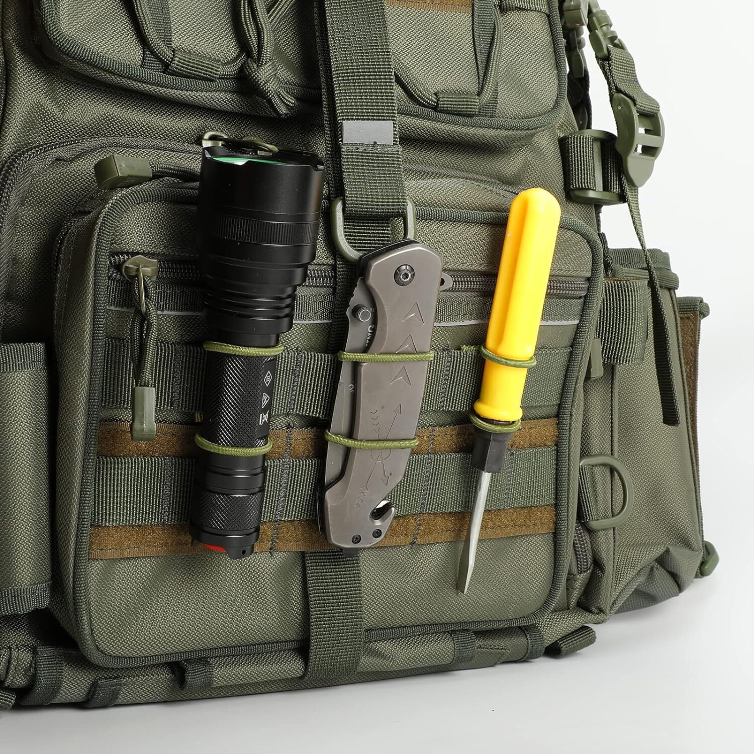 10 Pack Tactical Gear Holder Clip Molle Webbing Dominator Elastic Strings Buckle
