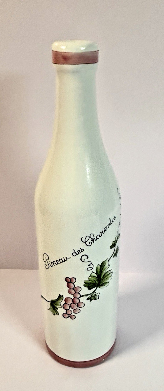 Vintage French Pottery Pineau Des Charentes Bottle Decanter Roullet Renoleau 12