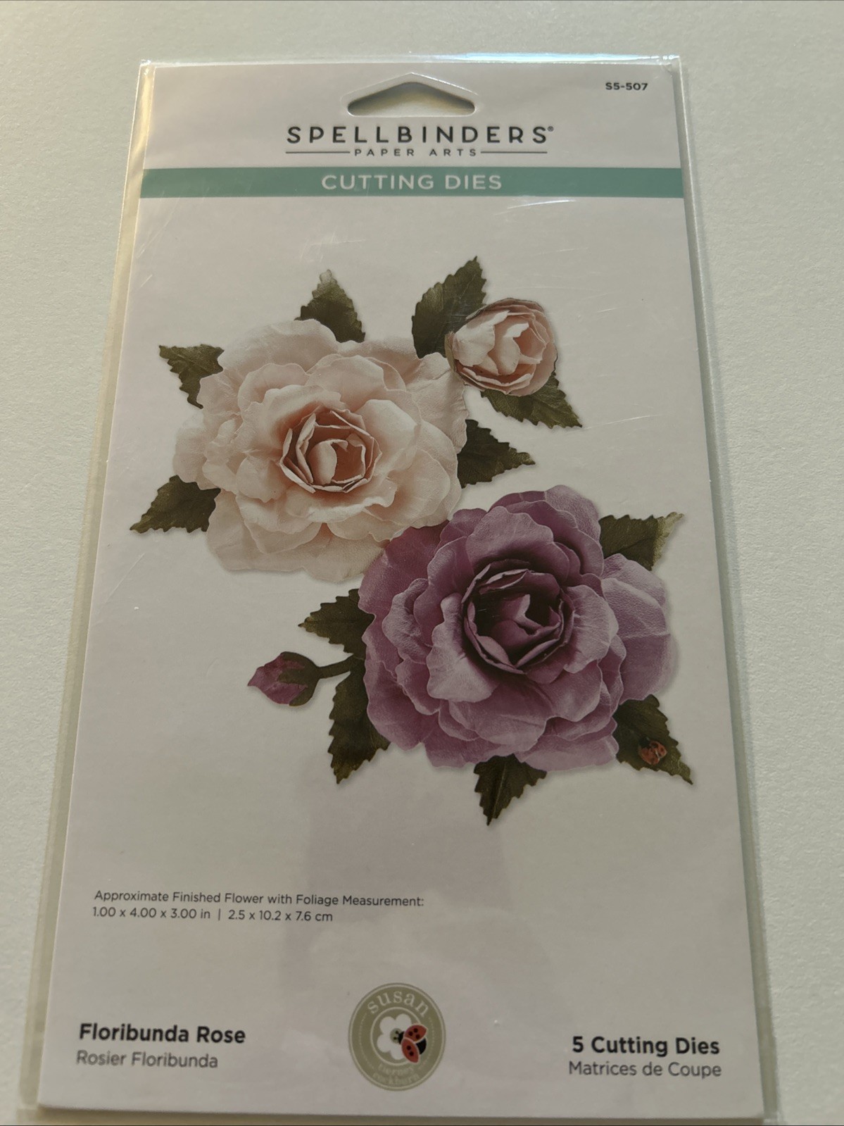 NEW Spellbinders Die S5-507 FLORIBUNDA ROSE  5 Cutting Dies Flowers Floral