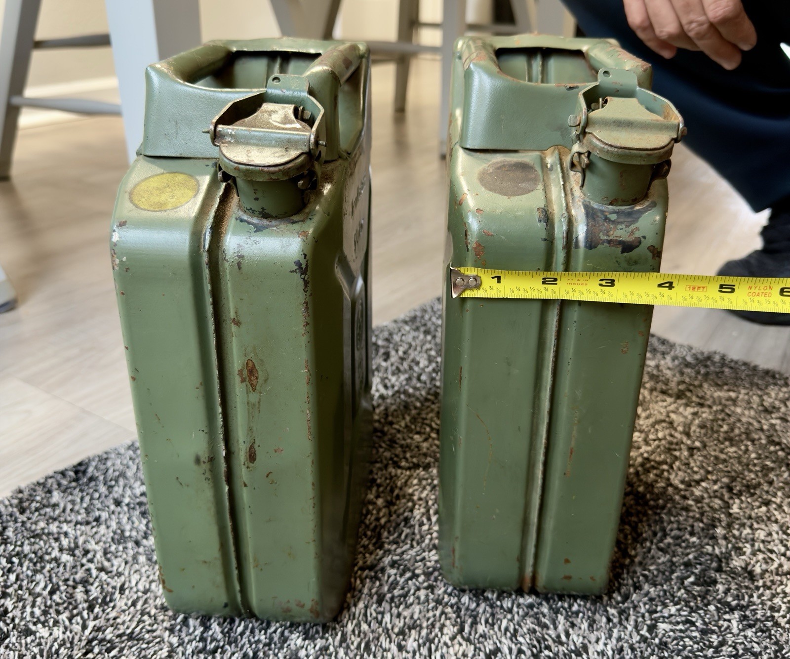 WWII German 5 Liter Fuel Canister Kraftstoff Feuergefährlich Green Metal