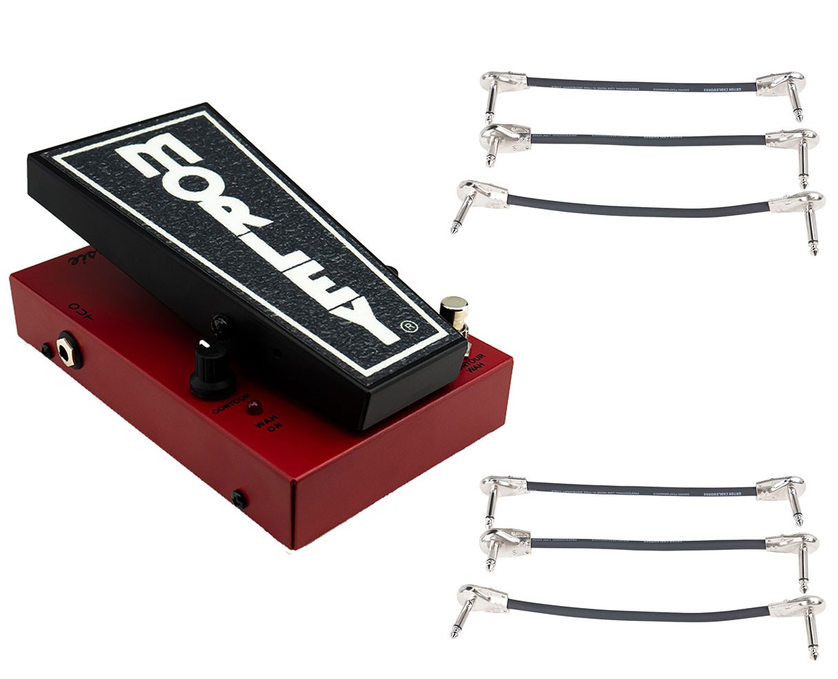 Morley 20/20 Bad Horsie Wah Pedal + 2x Gator Patch Cable 3 Pack