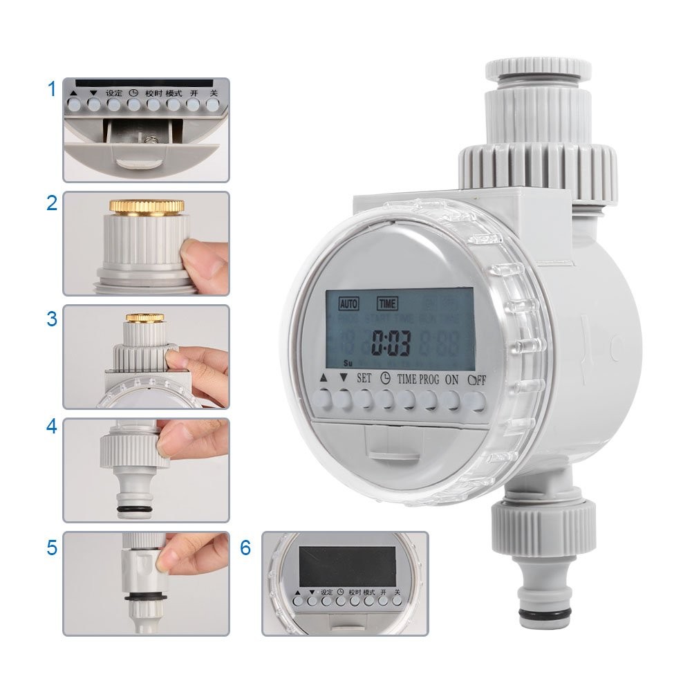 Solar Power Irrigation Timer for Garden Lawn Greenhouse Drip System Automatic...