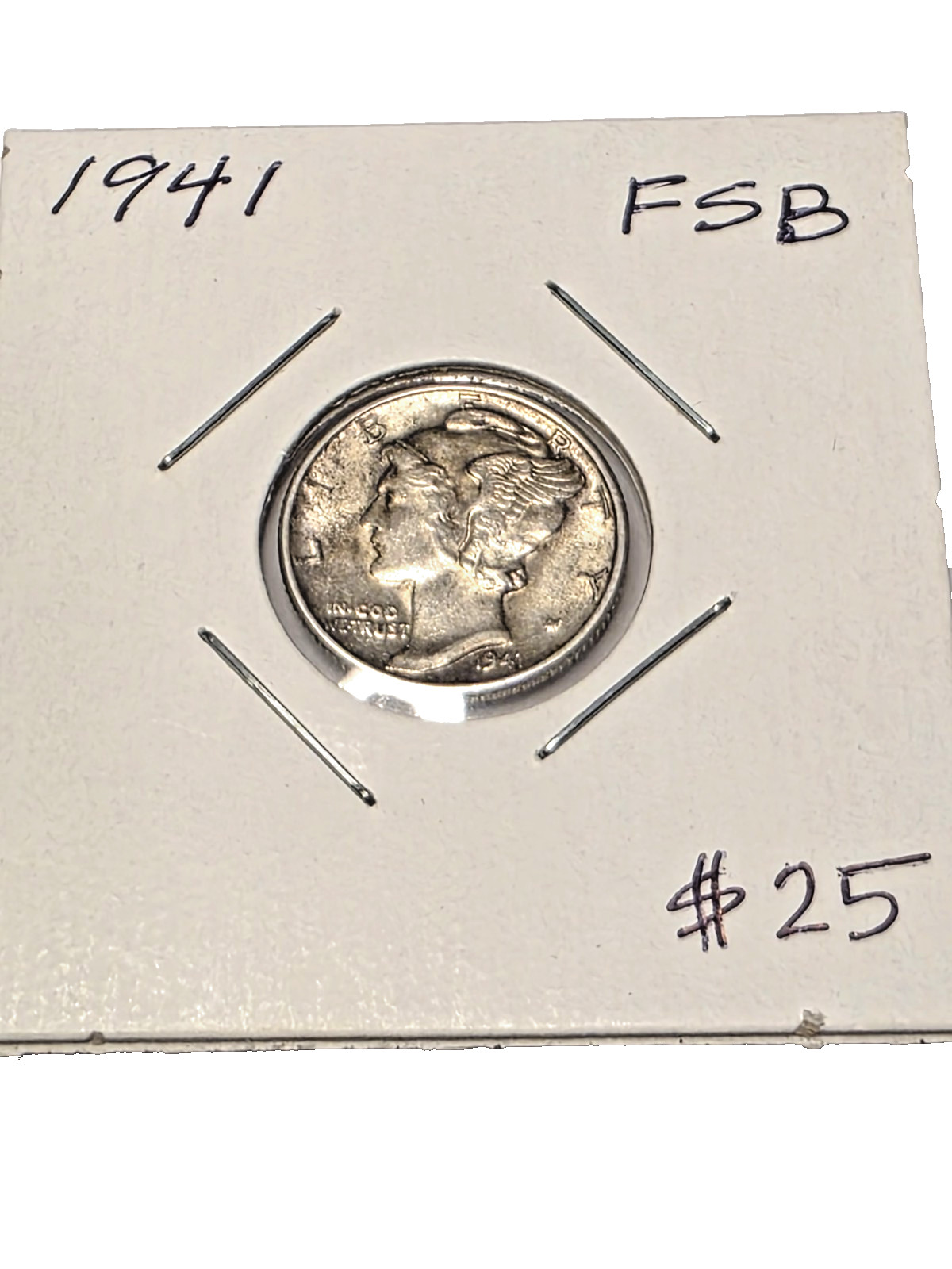 1941 Mercury Head Dime * FULL SPLIT BANDS * A Toned Beauty *