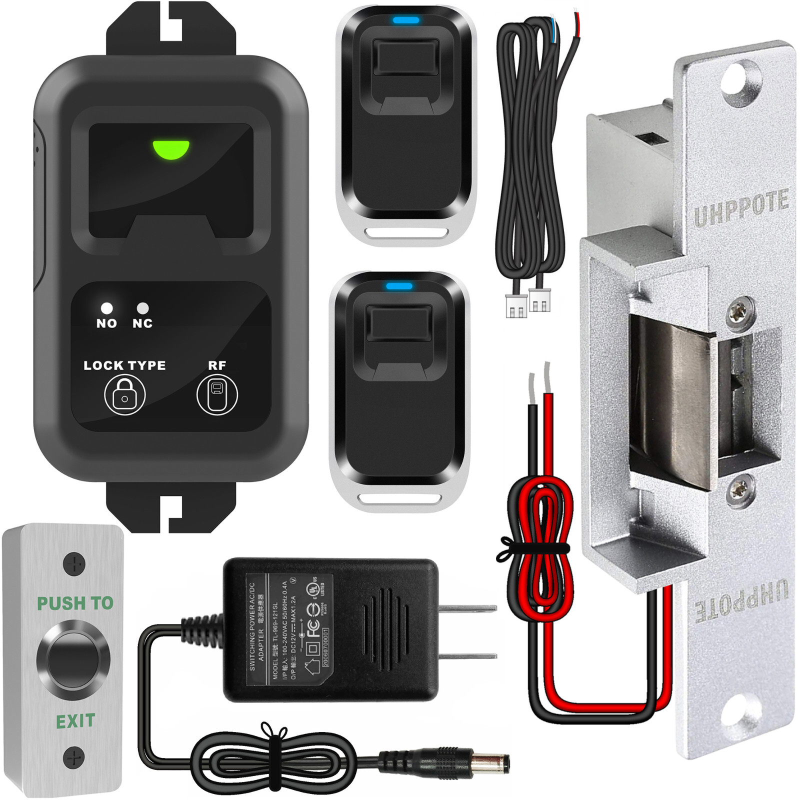 Door Access Control Kit with Fail Safe Electric Strike Lock Remote Control